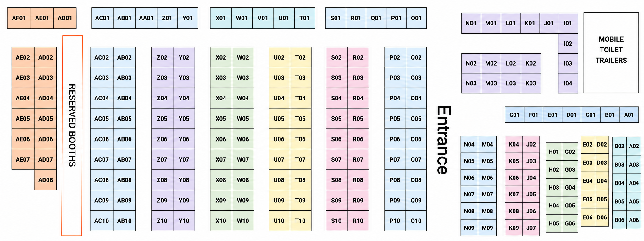 Ajax Vendor Market layout plan